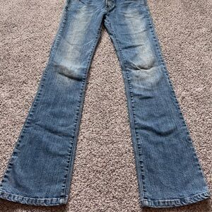 7 For All Mankind Light Wash Low Rise Zip Fly Flare Leg Jeans Women’s Size 29